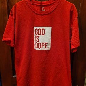 EUC God Is Dope Red T-Shirt